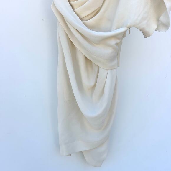New IRO Ferila One Shoulder Chalk White Mini Cocktail Dress Structural Size 36 4 - Picture 6 of 9